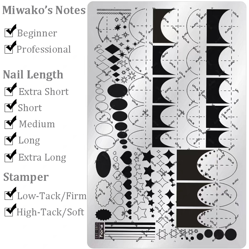 French Tip Stamping Plate - Deep Round Almond Nail Art for DIY Manicure Salon Design Supplies Tools