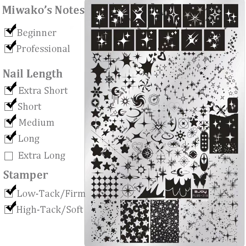 Star Stamping Plate - Zodiac Galaxy Pentagram Starburst Nail Art for DIY Manicure Salon Design Supplies Tools