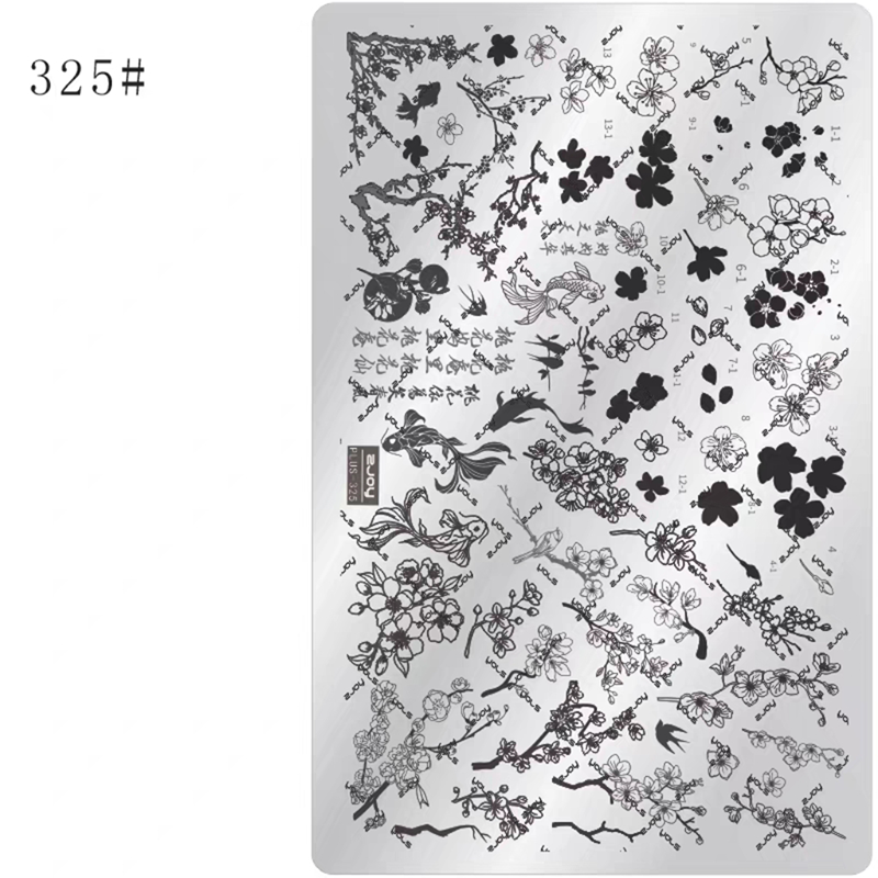 Floral Stamping Plate - Camellia Gardenia Orchid Iris Cute-style Nail Art for DIY Manicure Salon Design Supplies Tools