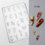 Bohemian Silicone Mold - Shallow Groove for 3D Effect Embossed Stickers, Nail Art Decoration Carving Templates for DIY Precise Pattern
