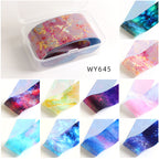 Stellar Foil Transfer - 10 Rolls/1 Box Star Zodiacal Starlit Nail Art Decals for DIY Decorations Supplies Design