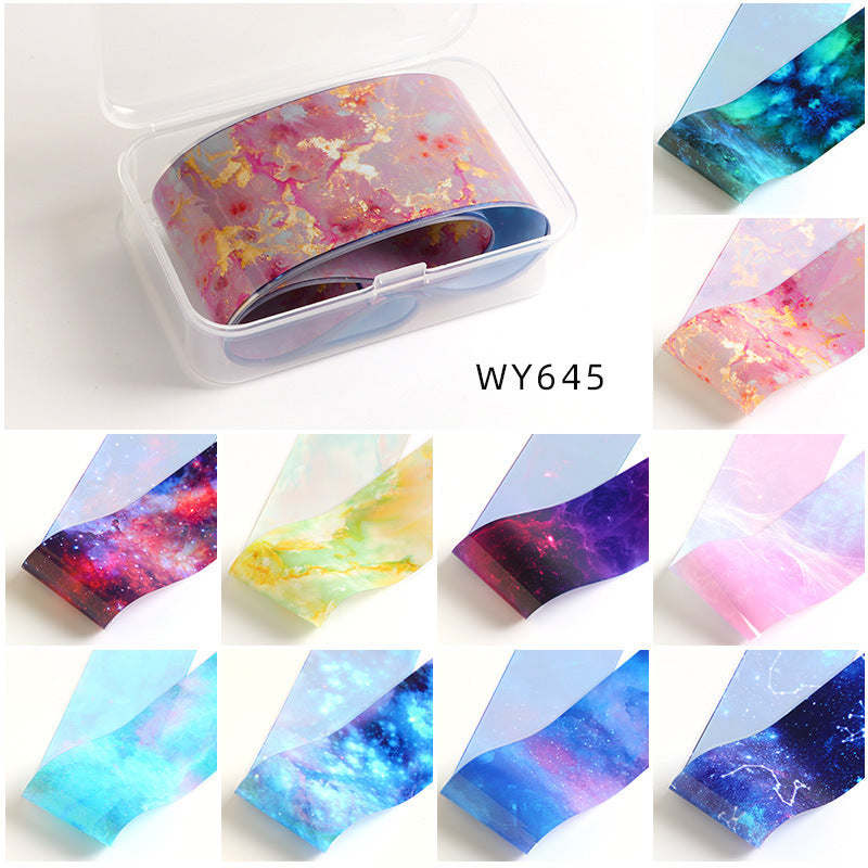 Stellar Foil Transfer - 10 Rolls/1 Box Star Zodiacal Starlit Nail Art Decals for DIY Decorations Supplies Design