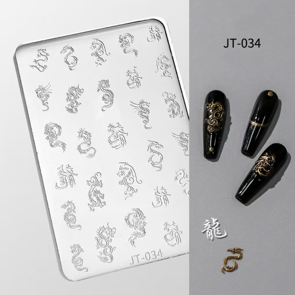 Bohemian Silicone Mold - Shallow Groove for 3D Effect Embossed Stickers, Nail Art Decoration Carving Templates for DIY Precise Pattern