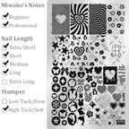 Heart Bow Stamping Plate - Collage Cute Style Nail Art for DIY Manicure Salon Design Supplies Tools