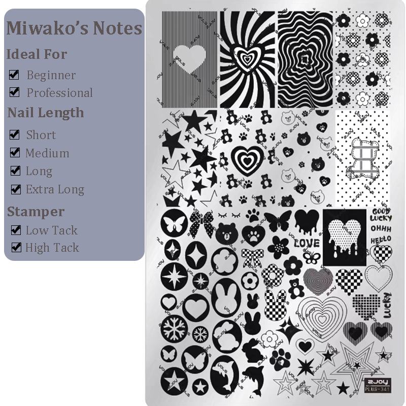 Cute Collage Stamping Plate - Korean style Nail Art for DIY Manicure Salon Design Supplies Tools