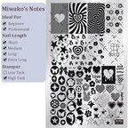 Heart Stamping Plate - Collage Cute Style Nail Art for DIY Manicure Salon Design Supplies Tools