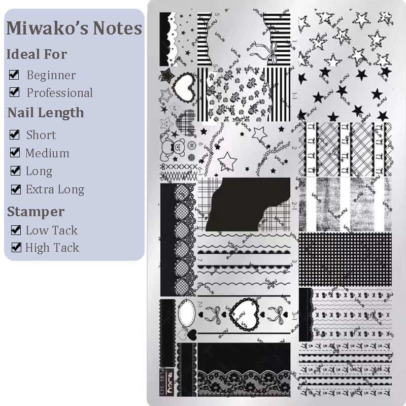 Cute Collage Stamping Plate - Korean style Nail Art for DIY Manicure Salon Design Supplies Tools