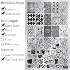 Heart Bow Stamping Plate - Collage Cute Style Nail Art for DIY Manicure Salon Design Supplies Tools