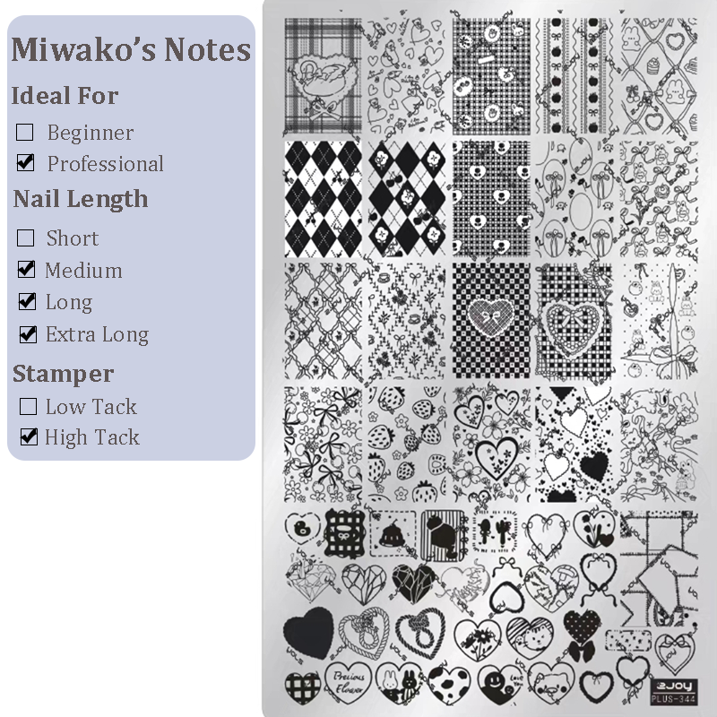 Heart Stamping Plate - Collage Cute Style Nail Art for DIY Manicure Salon Design Supplies Tools