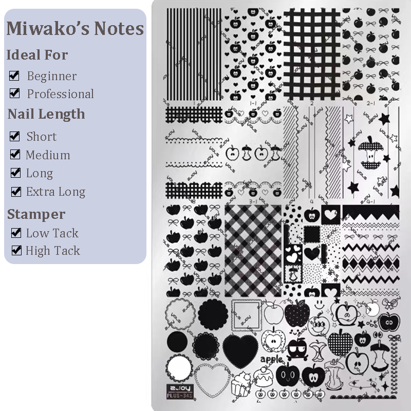 Cute Collage Stamping Plate - Korean style Nail Art for DIY Manicure Salon Design Supplies Tools