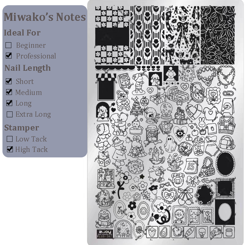 Cute Collage Stamping Plate - Korean style Nail Art for DIY Manicure Salon Design Supplies Tools