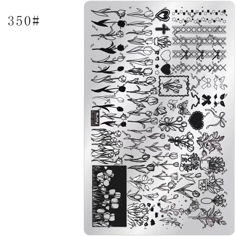 Floral Stamping Plate - Camellia Gardenia Orchid Iris Cute-style Nail Art for DIY Manicure Salon Design Supplies Tools