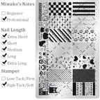 Cute Style Plaid Stamping Plate- Star Heart Bow Apple Flower Collage Nail Art for DIY Manicure Salon Design Supplies Tools