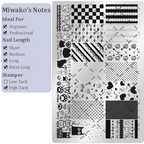 Cute Style Plaid Stamping Plate - Star Heart Bow Apple Flower Collage Nail Art for DIY Manicure Salon Design Supplies Tools