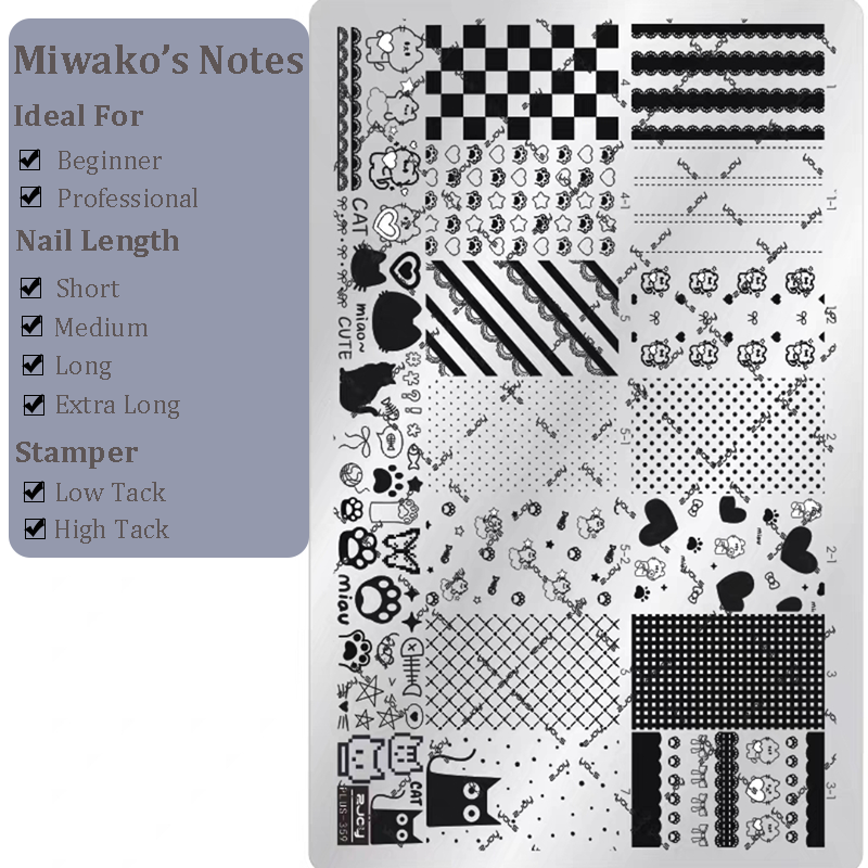 Cute Collage Stamping Plate - Korean style Nail Art for DIY Manicure Salon Design Supplies Tools