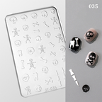 Halloween Silicone Mold - Shallow Groove for 3D Effect Embossed Stickers, Nail Art Decoration Carving Templates for DIY Precise Pattern