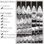 French Tip Stamping Plate - Deep Round Almond Nail Art for DIY Manicure Salon Design Supplies Tools