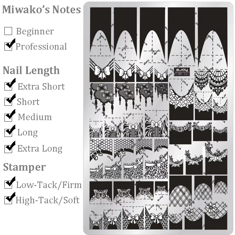 French Tip Stamping Plate - Deep Round Almond Nail Art for DIY Manicure Salon Design Supplies Tools