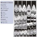 French Tip Stamping Plate - Deep Round Almond Nail Art for DIY Manicure Salon Design Supplies Tools