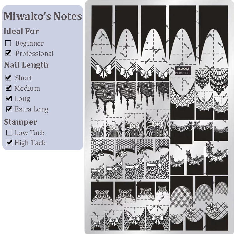 French Tip Stamping Plate - Deep Round Almond Nail Art for DIY Manicure Salon Design Supplies Tools