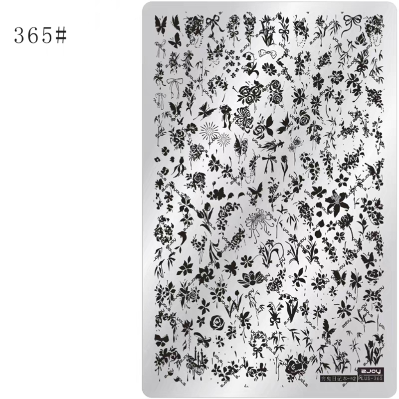 Floral Stamping Plate - Camellia Gardenia Orchid Iris Cute-style Nail Art for DIY Manicure Salon Design Supplies Tools