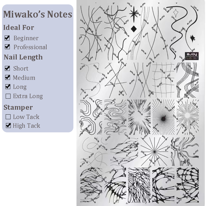 Lines Stamping Plate -Curves Water Ripples Cute-style Nail Art for DIY Manicure Salon Design Supplies Tools