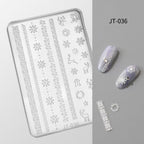 Lace Silicone Mold -Shallow Groove for 3D Effect Embossed Stickers, Nail Art Decoration Carving Templates for DIY Precise Pattern