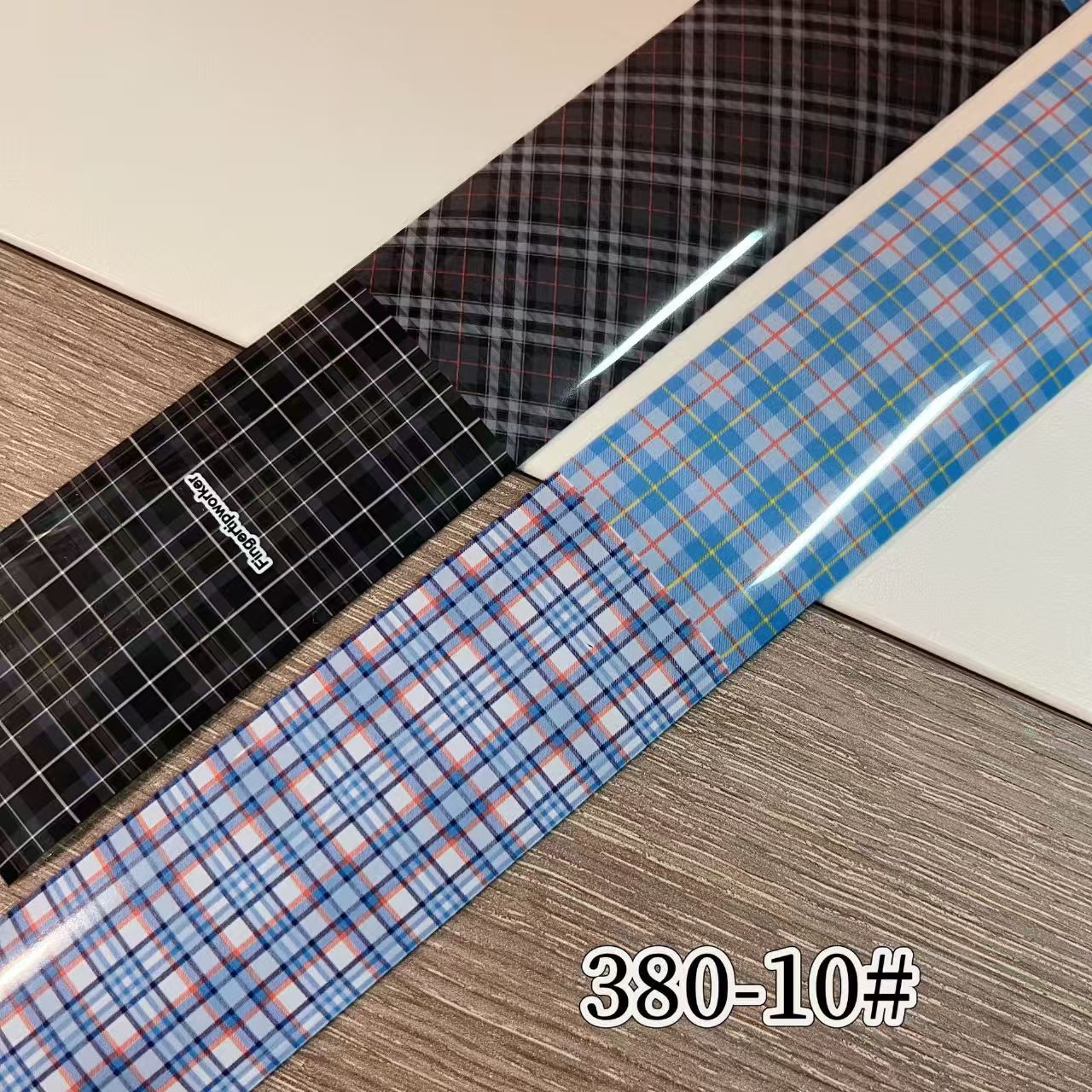 Plaid Pattern Foil Transfer - 1 Roll with Box Checkered Nail Art Colorful Prints Decals for DIY Decorations Supplies Design