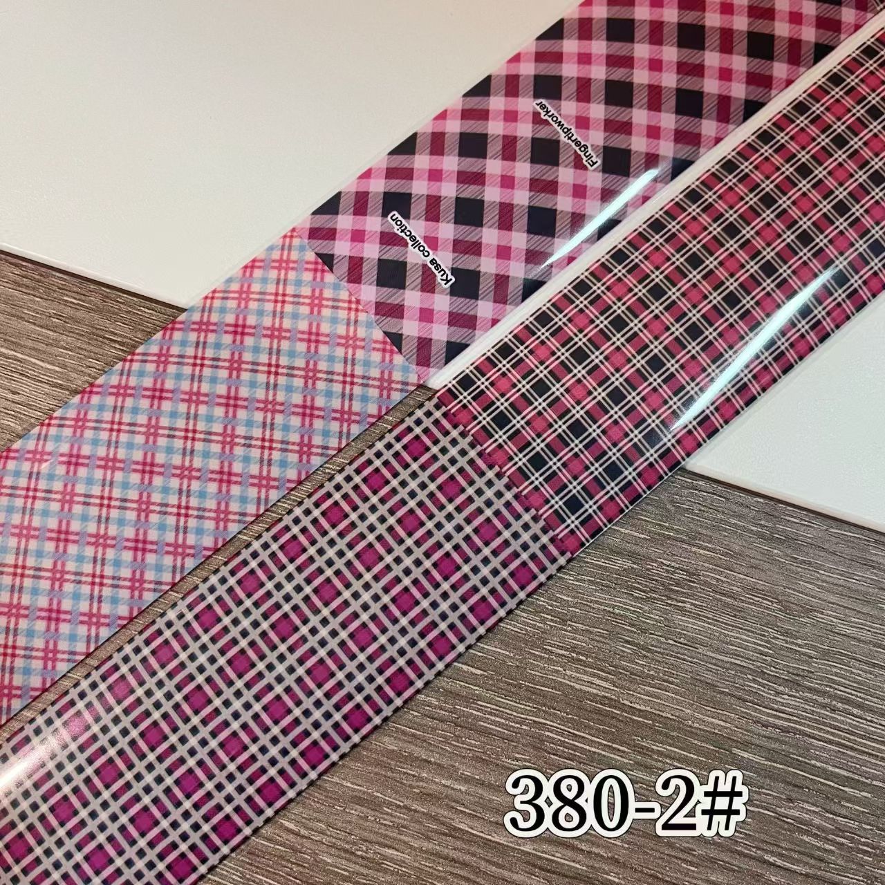 Plaid Pattern Foil Transfer - 1 Roll with Box Checkered Nail Art Colorful Prints Decals for DIY Decorations Supplies Design