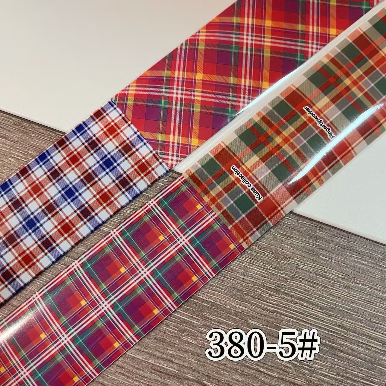 Plaid Pattern Foil Transfer - 1 Roll with Box Checkered Nail Art Colorful Prints Decals for DIY Decorations Supplies Design