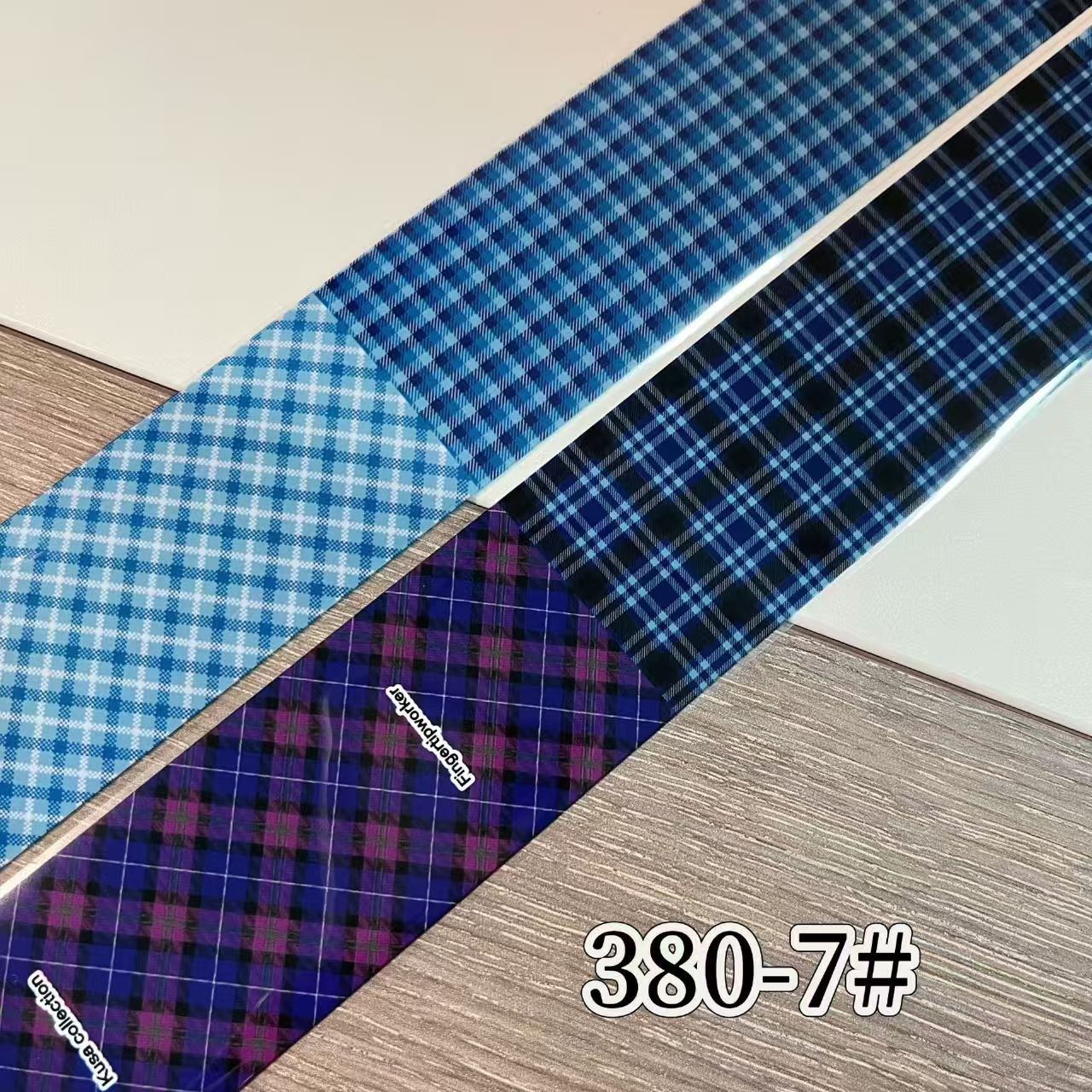 Plaid Pattern Foil Transfer - 1 Roll with Box Checkered Nail Art Colorful Prints Decals for DIY Decorations Supplies Design