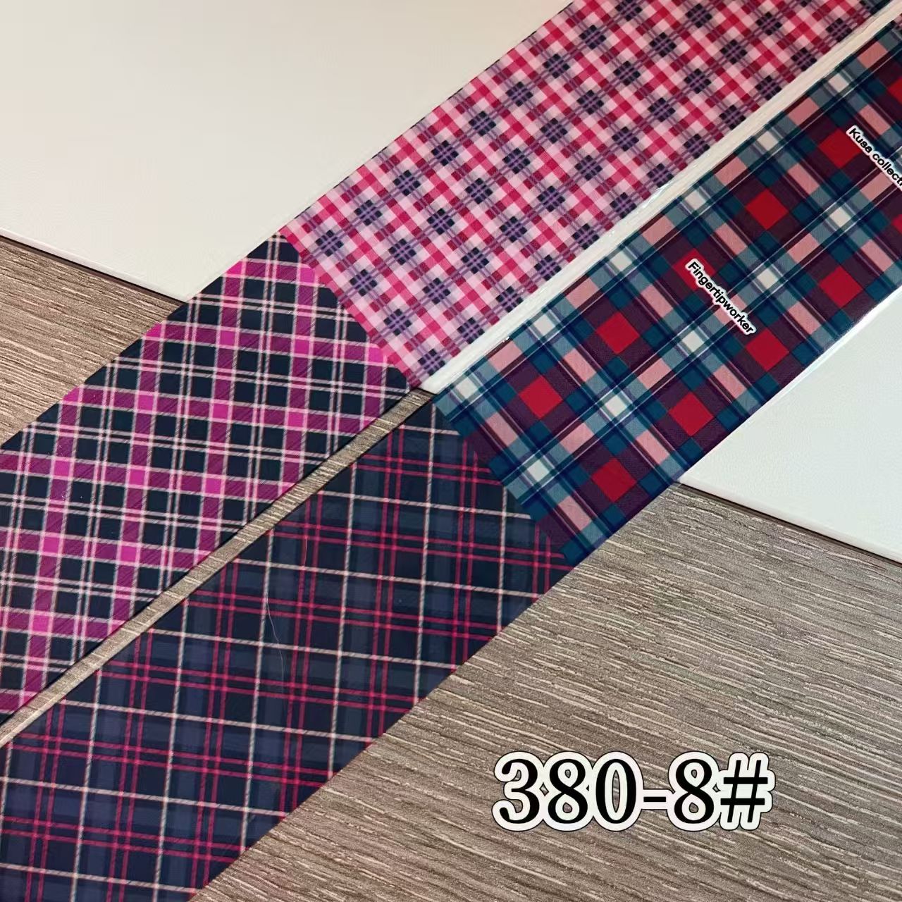 Plaid Pattern Foil Transfer - 1 Roll with Box Checkered Nail Art Colorful Prints Decals for DIY Decorations Supplies Design