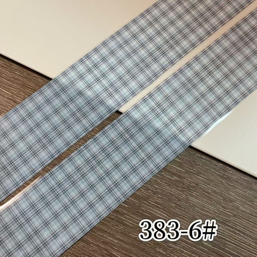 Plaid Pattern Foil Transfer - 1 Roll with Box Checkered Nail Art Colorful Prints Decals for DIY Decorations Supplies Design
