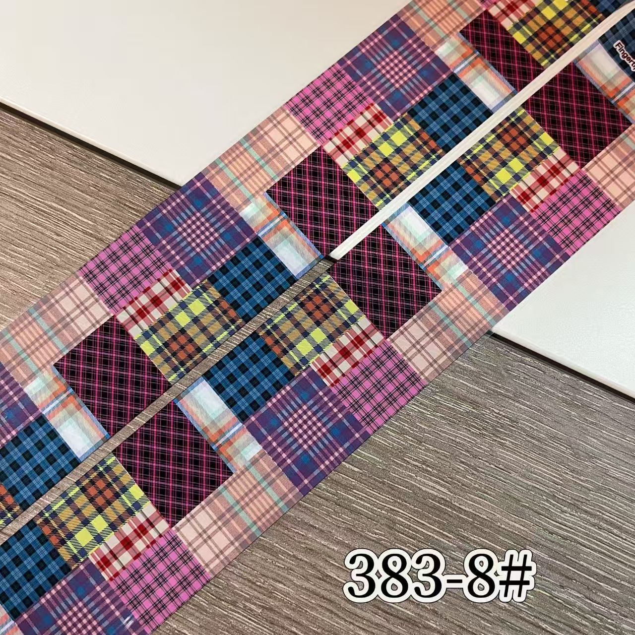Plaid Pattern Foil Transfer - 1 Roll with Box Checkered Nail Art Colorful Prints Decals for DIY Decorations Supplies Design