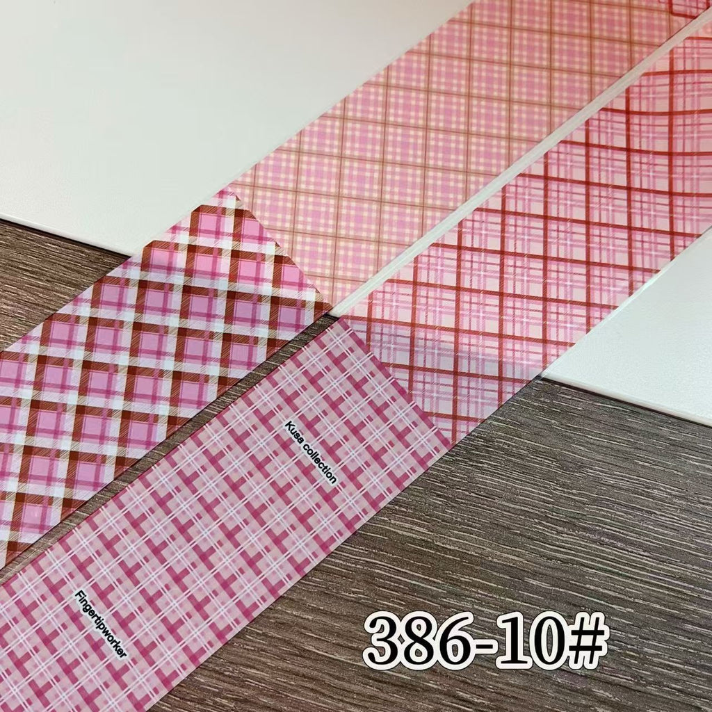 Plaid Pattern Foil Transfer - 1 Roll with Box Checkered Nail Art Colorful Prints Decals for DIY Decorations Supplies Design
