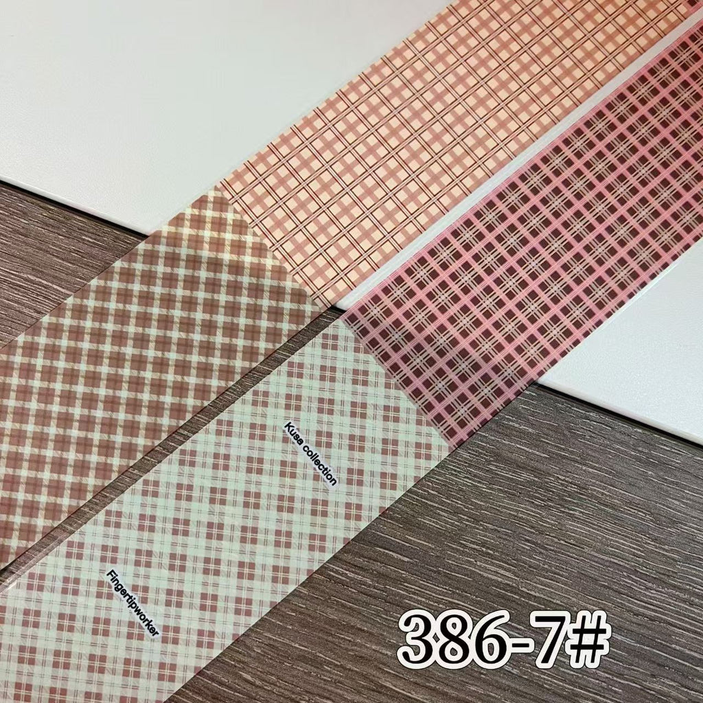Plaid Pattern Foil Transfer - 1 Roll with Box Checkered Nail Art Colorful Prints Decals for DIY Decorations Supplies Design