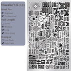 Words Stamping Plate - Gothic Cute Font Text Letter Nail Art for DIY Manicure Salon Design Supplies Tools