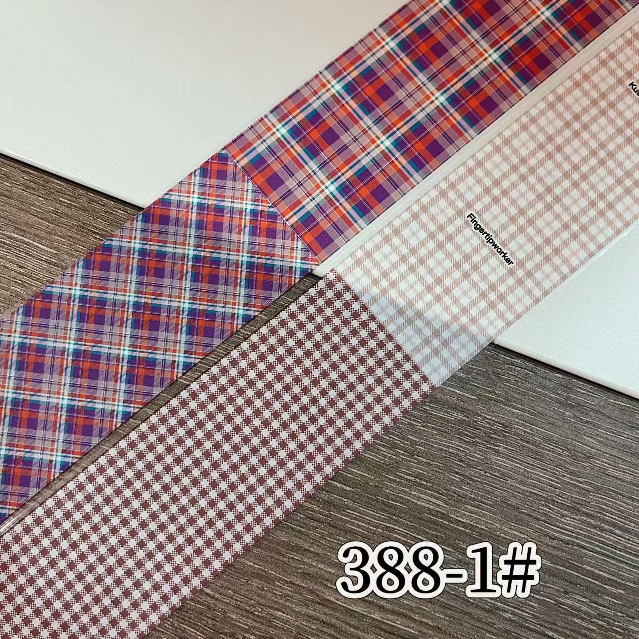 Plaid Pattern Foil Transfer - 1 Roll with Box Checkered Nail Art Colorful Prints Decals for DIY Decorations Supplies Design