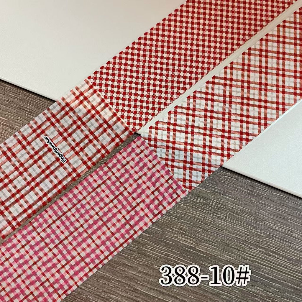 Plaid Pattern Foil Transfer - 1 Roll with Box Checkered Nail Art Colorful Prints Decals for DIY Decorations Supplies Design