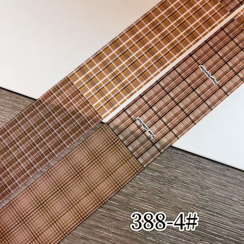 Plaid Pattern Foil Transfer - 1 Roll with Box Checkered Nail Art Colorful Prints Decals for DIY Decorations Supplies Design
