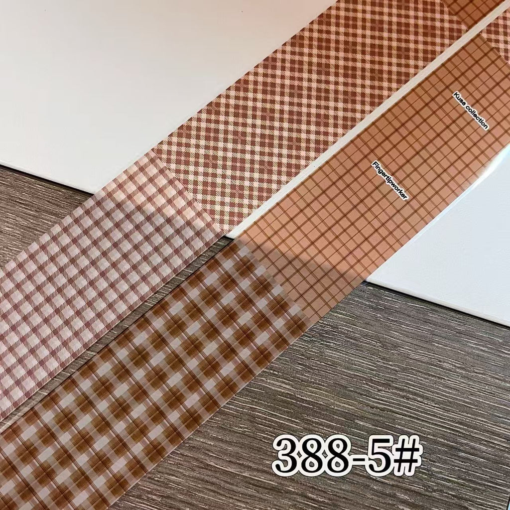 Plaid Pattern Foil Transfer - 1 Roll with Box Checkered Nail Art Colorful Prints Decals for DIY Decorations Supplies Design
