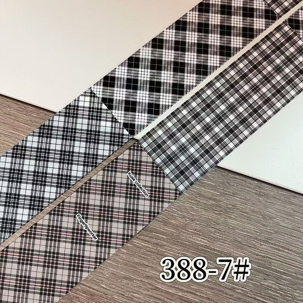 Plaid Pattern Foil Transfer - 1 Roll with Box Checkered Nail Art Colorful Prints Decals for DIY Decorations Supplies Design