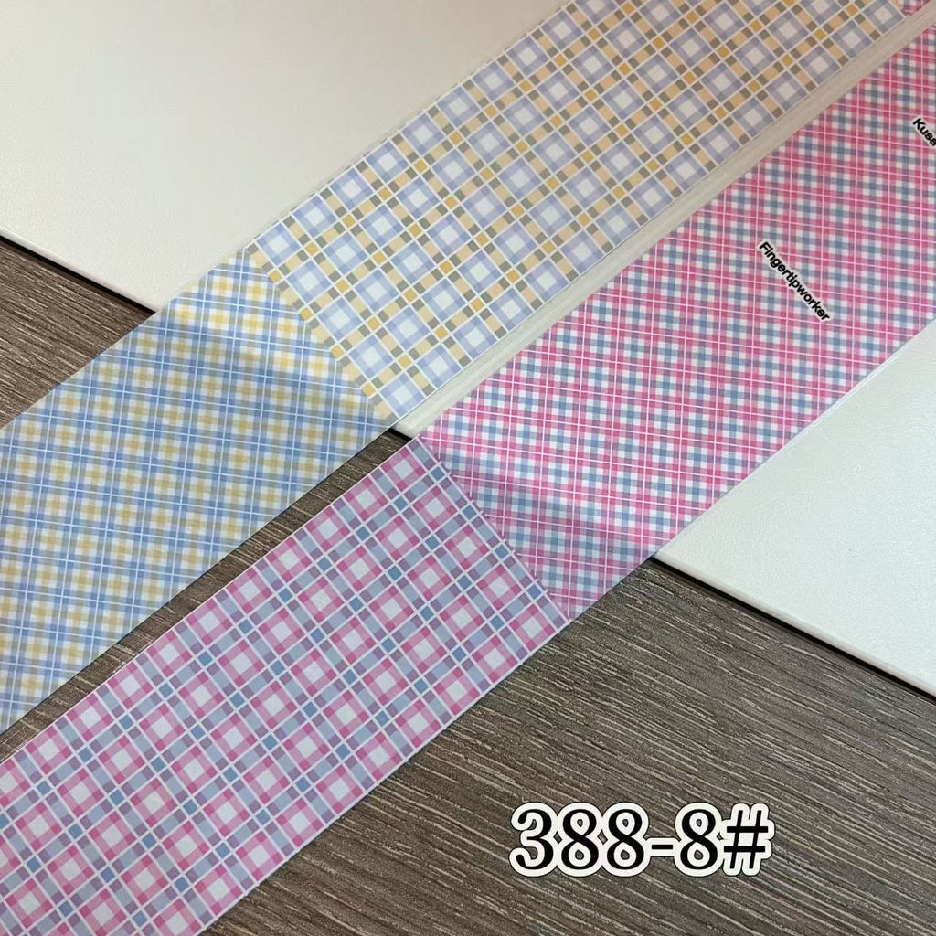 Plaid Pattern Foil Transfer - 1 Roll with Box Checkered Nail Art Colorful Prints Decals for DIY Decorations Supplies Design