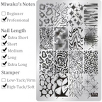 Animal Prints Stamping Plate - Leopard Zebra Cow  Nail Art for DIY Manicure Salon Design Supplies Tools