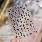 Stickers with Rhinestones - Pre-set Gems Cross Self-Adhesive Gothic Dark Romance Decals for Nail Art Decoration