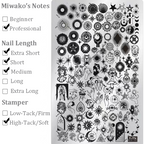 Star Stamping Plate - Zodiac Galaxy Pentagram Starburst Nail Art for DIY Manicure Salon Design Supplies Tools