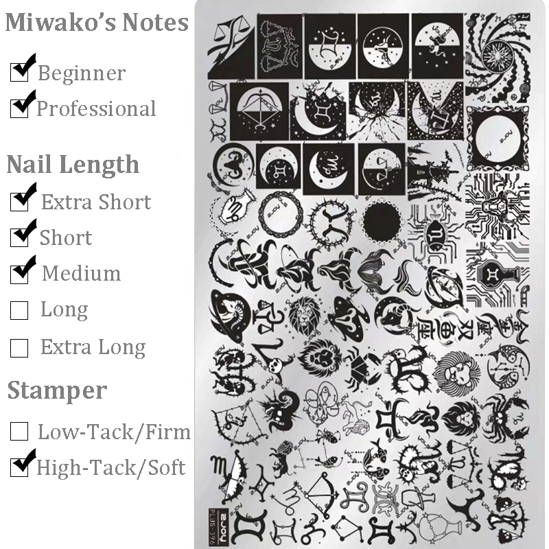 Star Stamping Plate - Zodiac Galaxy Pentagram Starburst Nail Art for DIY Manicure Salon Design Supplies Tools