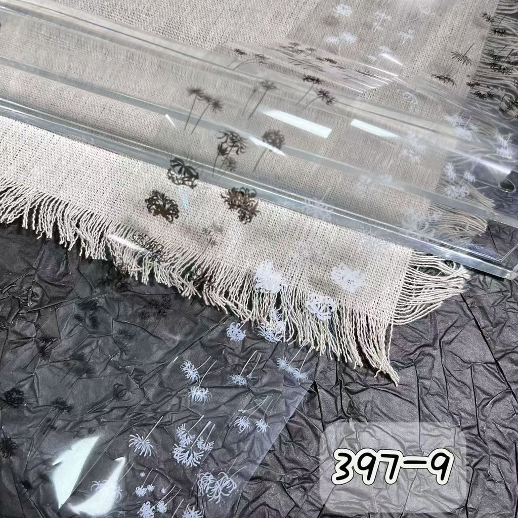 Black + White Foil Transfer - Bow Flower Butterfly Ribbon Nail Art Transparent Background Decals for DIY Decorations Supplies Design