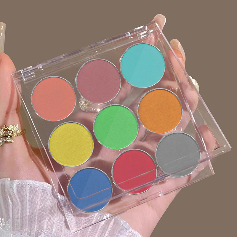 Nail Pigment Powder 9 Colors Palette Gradient Ombre Set for Nails- Includes 5 Sponge Sticks 1 Brush - for Beginners