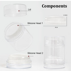 Stamper for Professional - High Tack Ultra Elastic Double-layer Detachable 40mm Wider Lager Silicone with Cap, Transparent Visible Body, No Misplacement for DIY, French Tip
